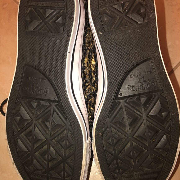 Metallic Gold Fashion Exclusive Converse Sneakers - Picture 3 of 4